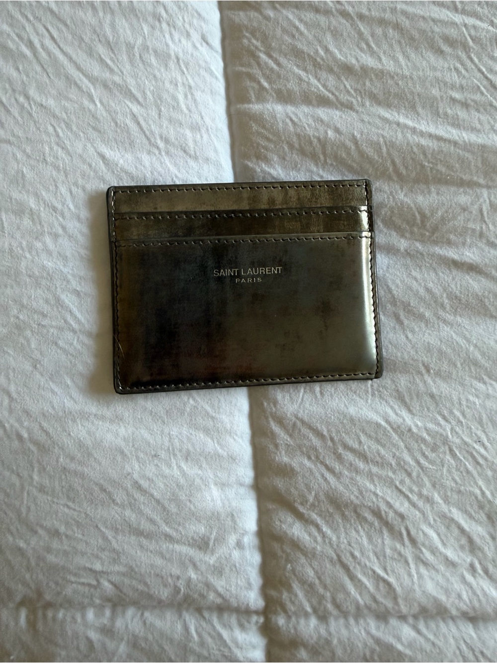 Saint Laurent Metallic Black Card Case